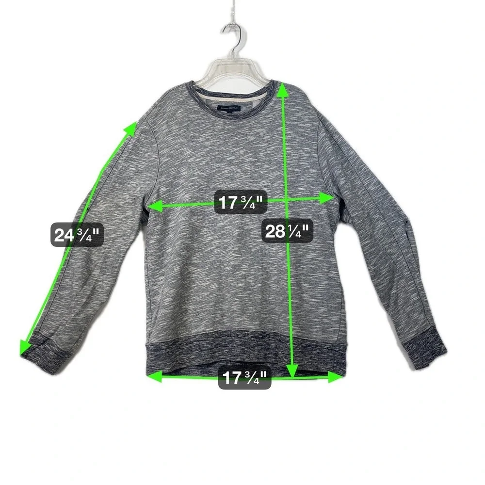 Banana Republic Men's L Gray Heathered Crew Neck Long Sleeve Sweatshirt‎